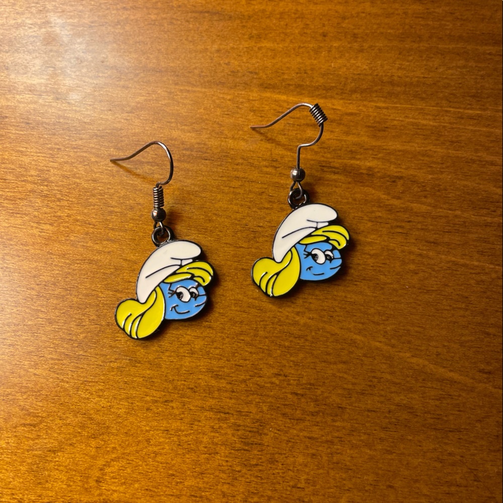 Smurf earrings